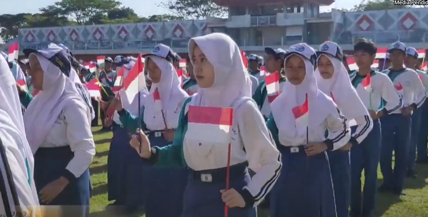 Latihan Massal Aubade HUT Ke 79 RI Kabupaten Temanggung 2024